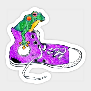 Frog in a Shoe Sticker